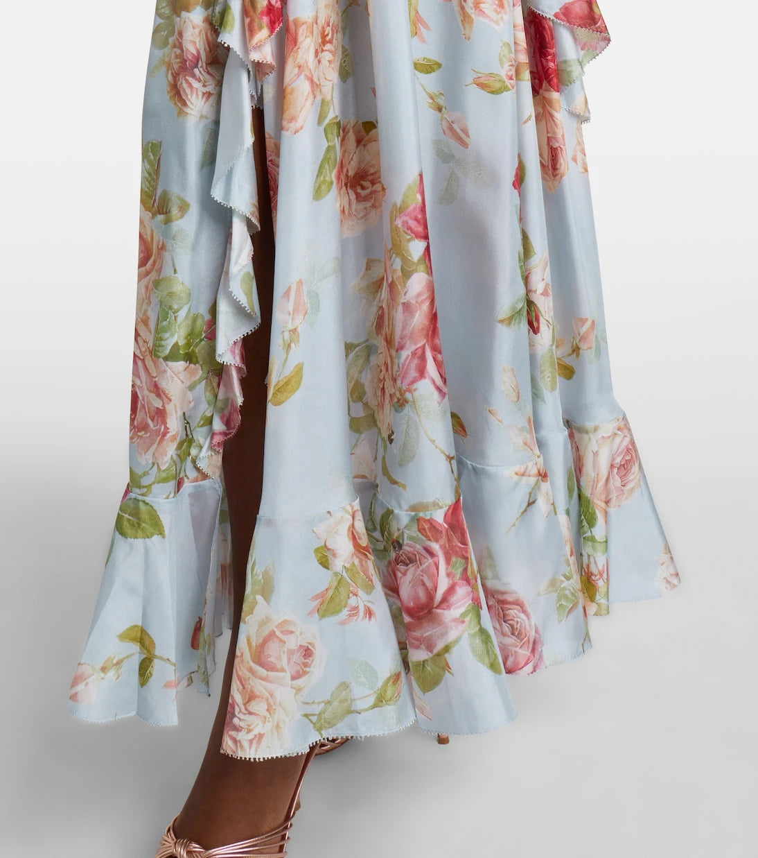 Zimmermann - Roselight floral ruffled silk maxi dress