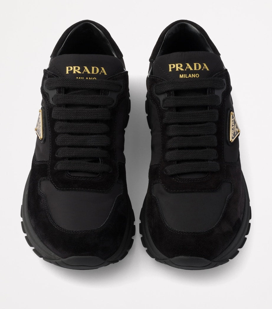 Prada Black Re-Nylon and Suede Prax 2.0 Low-Top Sneakers