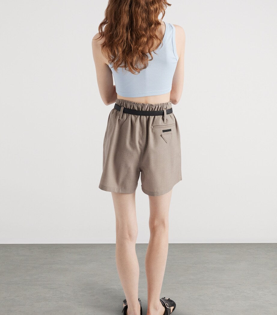 Prada Turquoise Cotton Ribbed Crop Top