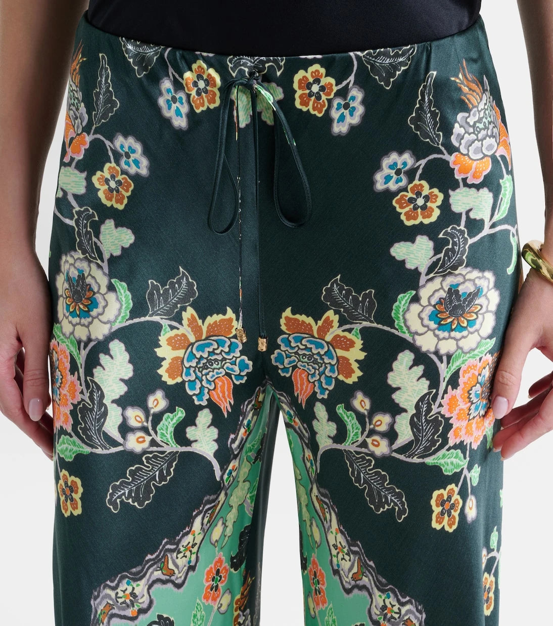 Roberto Cavalli - Floral silk satin flared pants