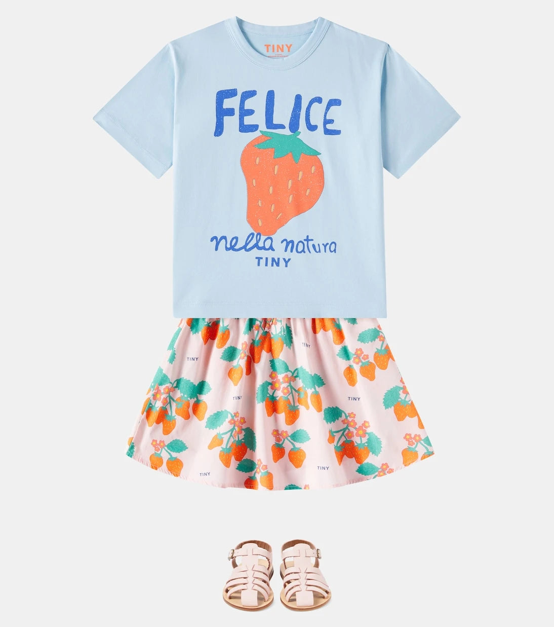 Tinycottons - Strawberries printed cotton skirt