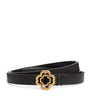 Maje Black Leather Logo Thin Belt