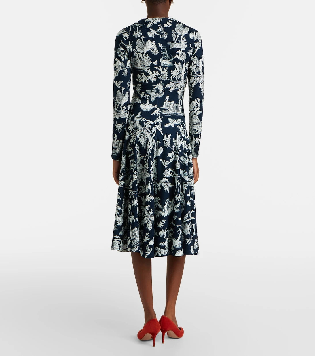 Erdem - Floral ruched midi dress