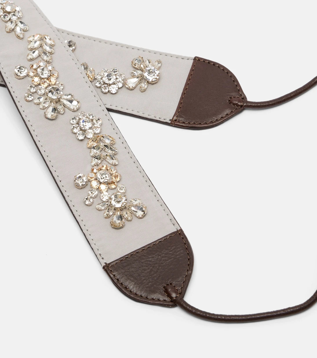 Dries Van Noten - Embellished leather-trimmed cotton belt