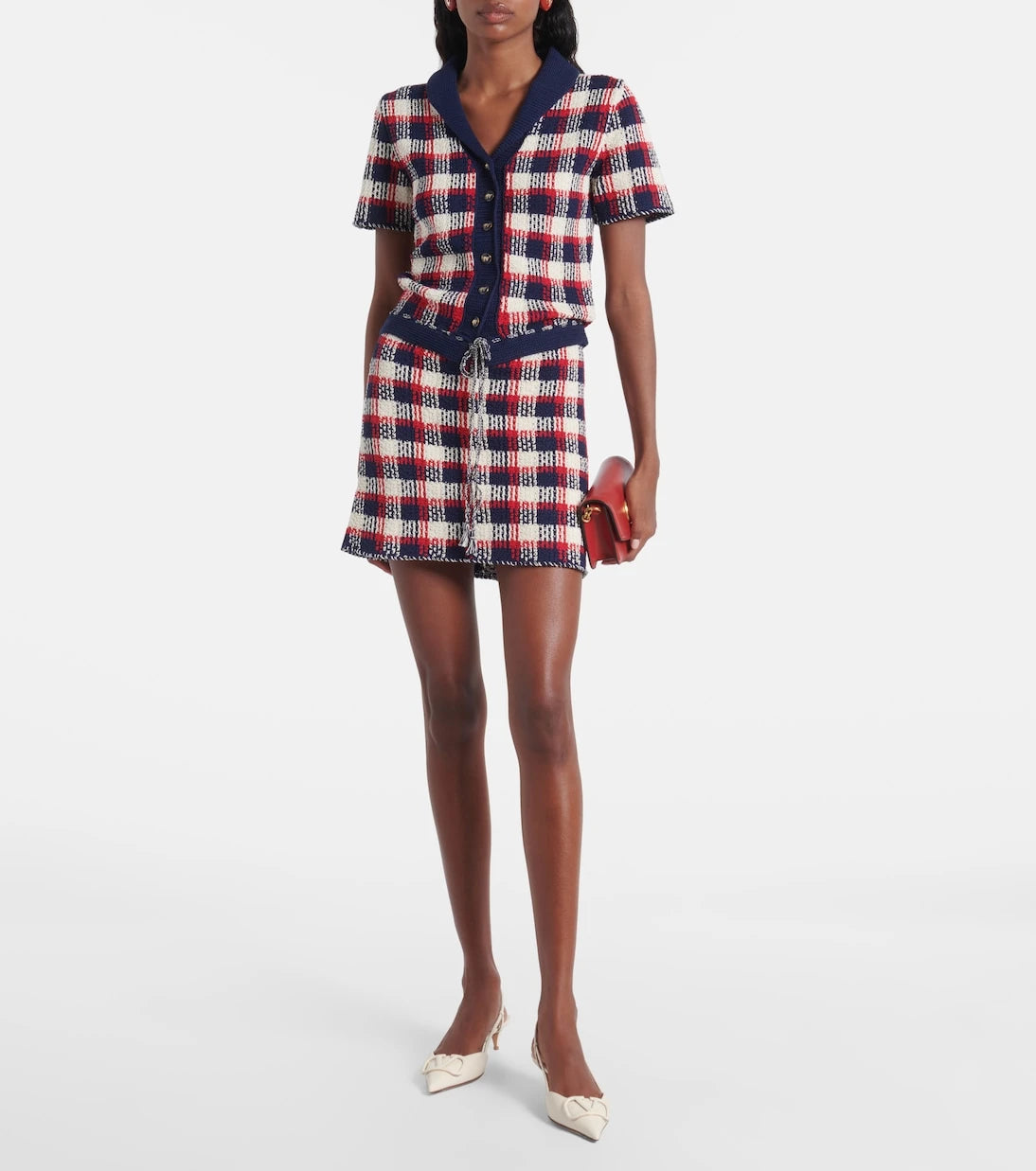 Valentino - Checked cotton cardigan