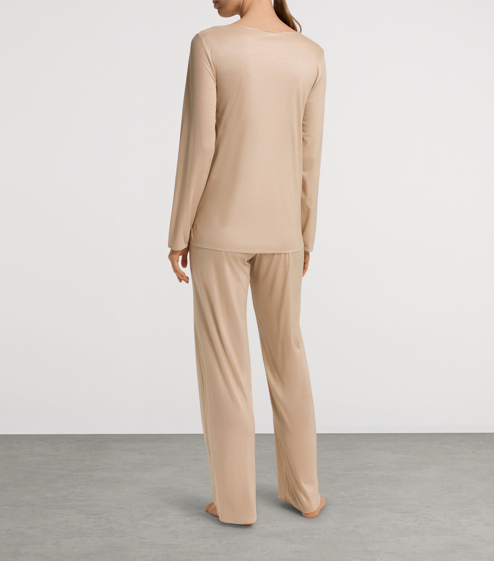 Lace-Trim Long-Sleeve Pyjamas