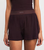 Skims Burgundy Stretch-Cotton Ribbed Boxer Shorts