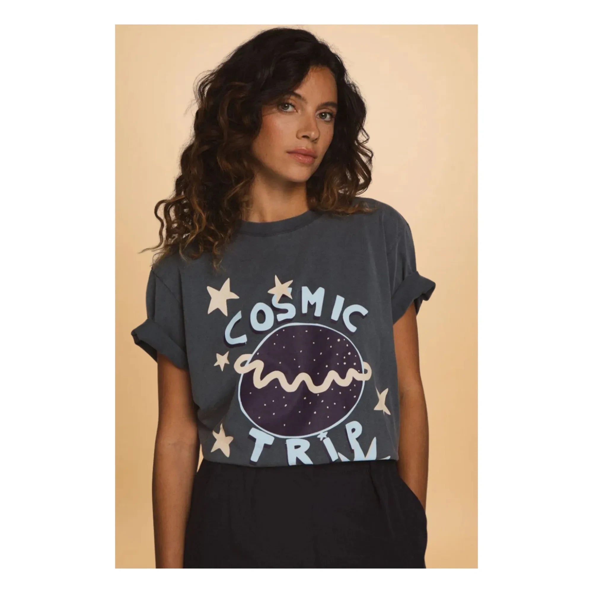 Elise Chalmin - Cosmic Trip Cotton T-shirt | Grey