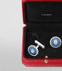 Sterling Silver Double C de Cartier Cufflinks
