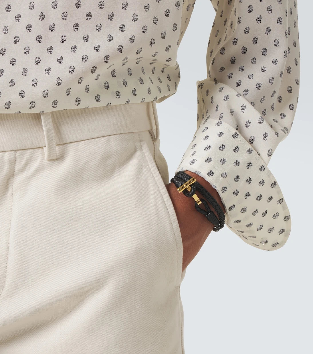 Tom Ford - T braided leather bracelet