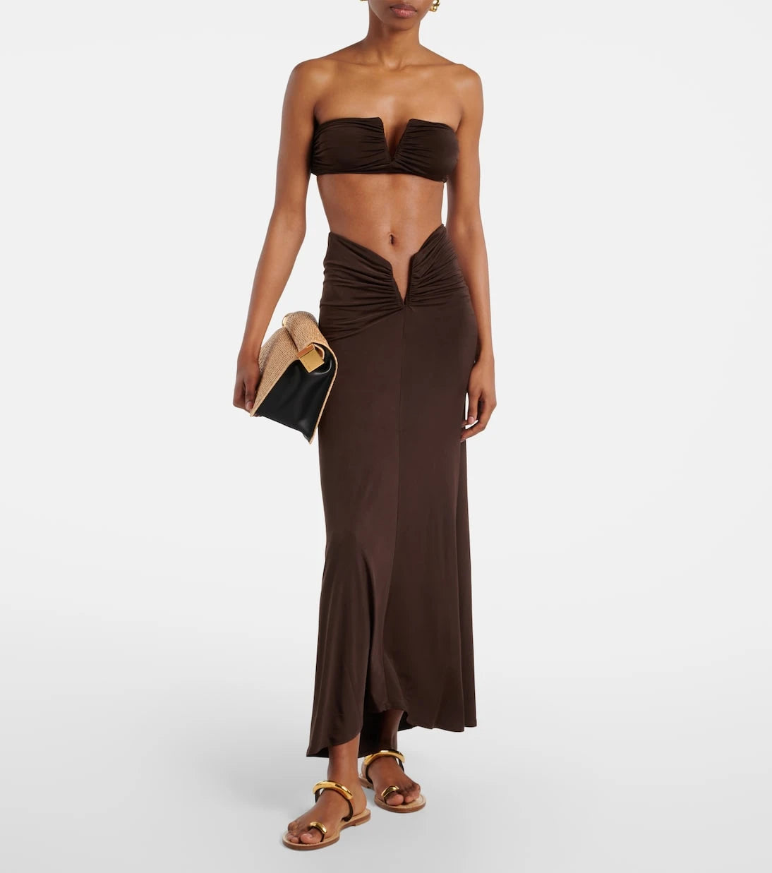 Jade Swim - توب بيكيني كلارا بتصميم ملفوف وخصر مطاطي