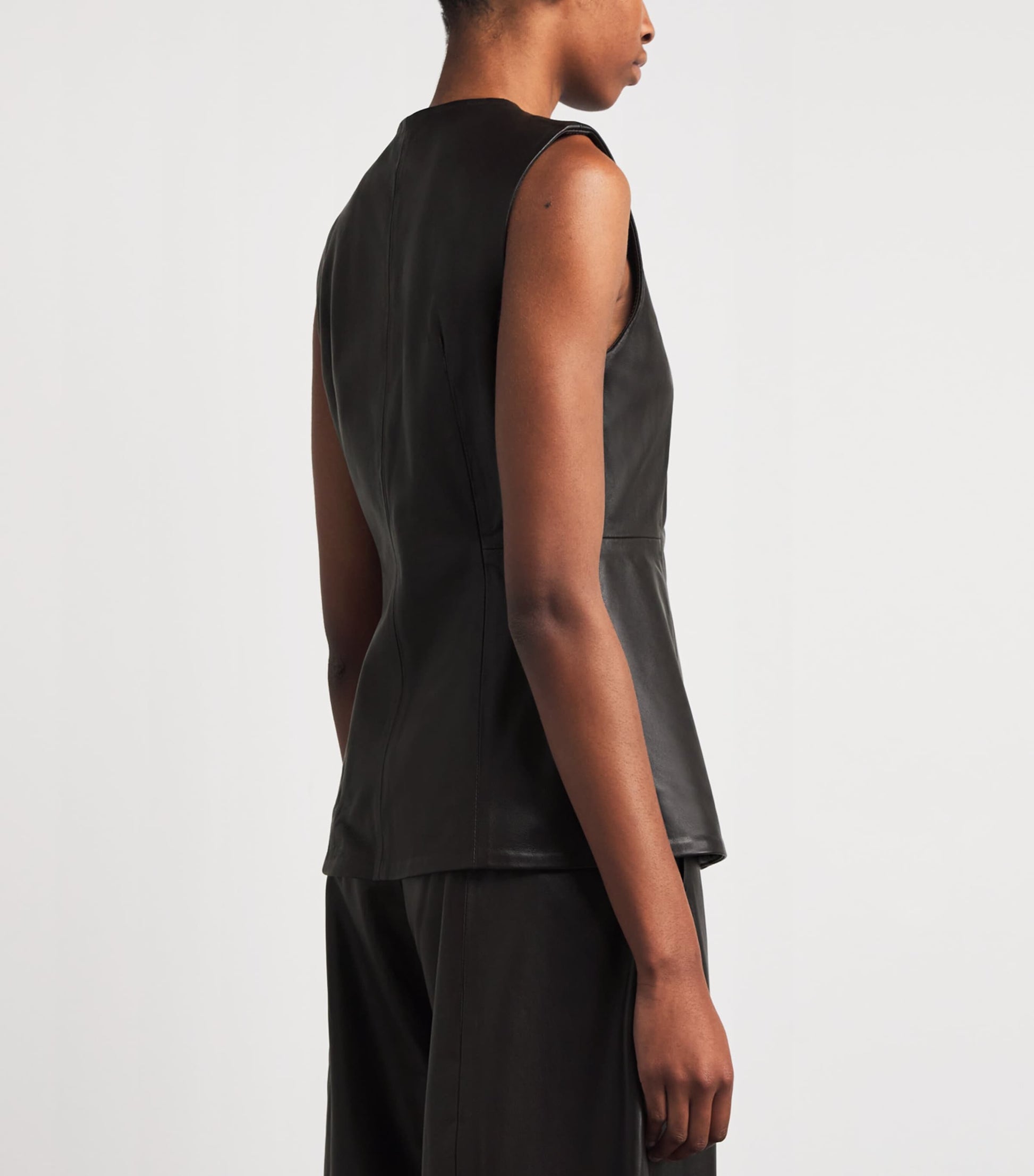 Lauren Manoogian Brown Leather Bodice Top