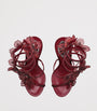 Burgundy Satin Floral Cleo Sandals 105