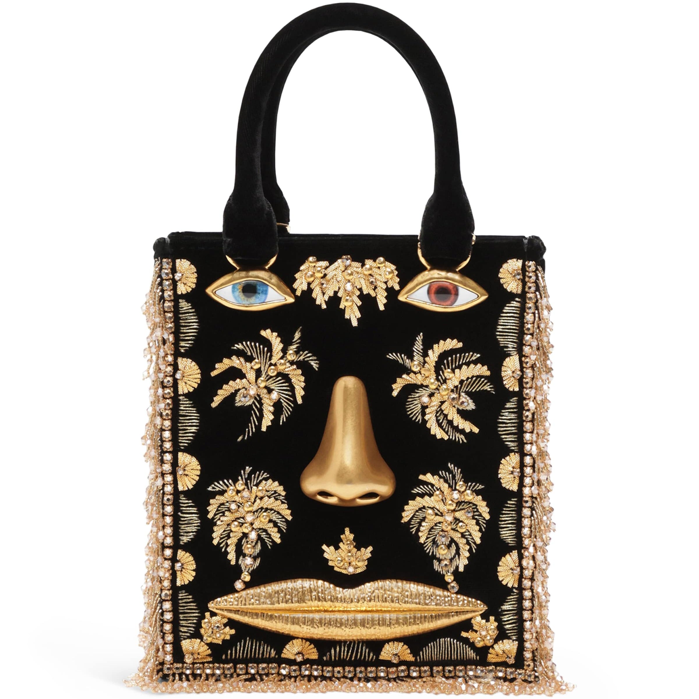 Mini Velvet Face Top-Handle Bag