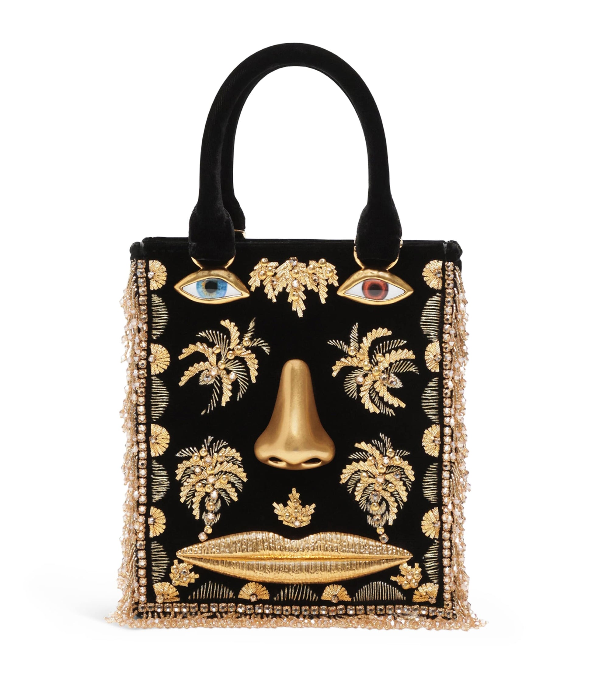 Mini Velvet Face Top-Handle Bag