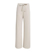 White Cotton-Blend Jersey Trousers