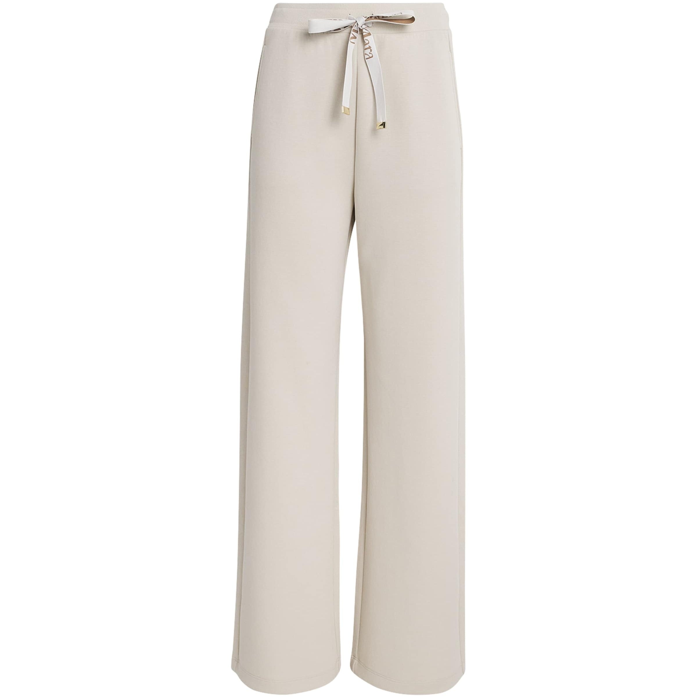 White Cotton-Blend Jersey Trousers
