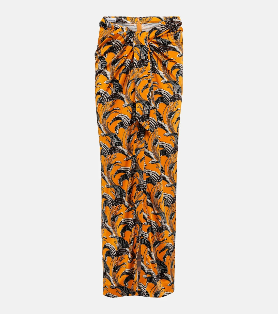 Rabanne - Tie-detail printed midi skirt