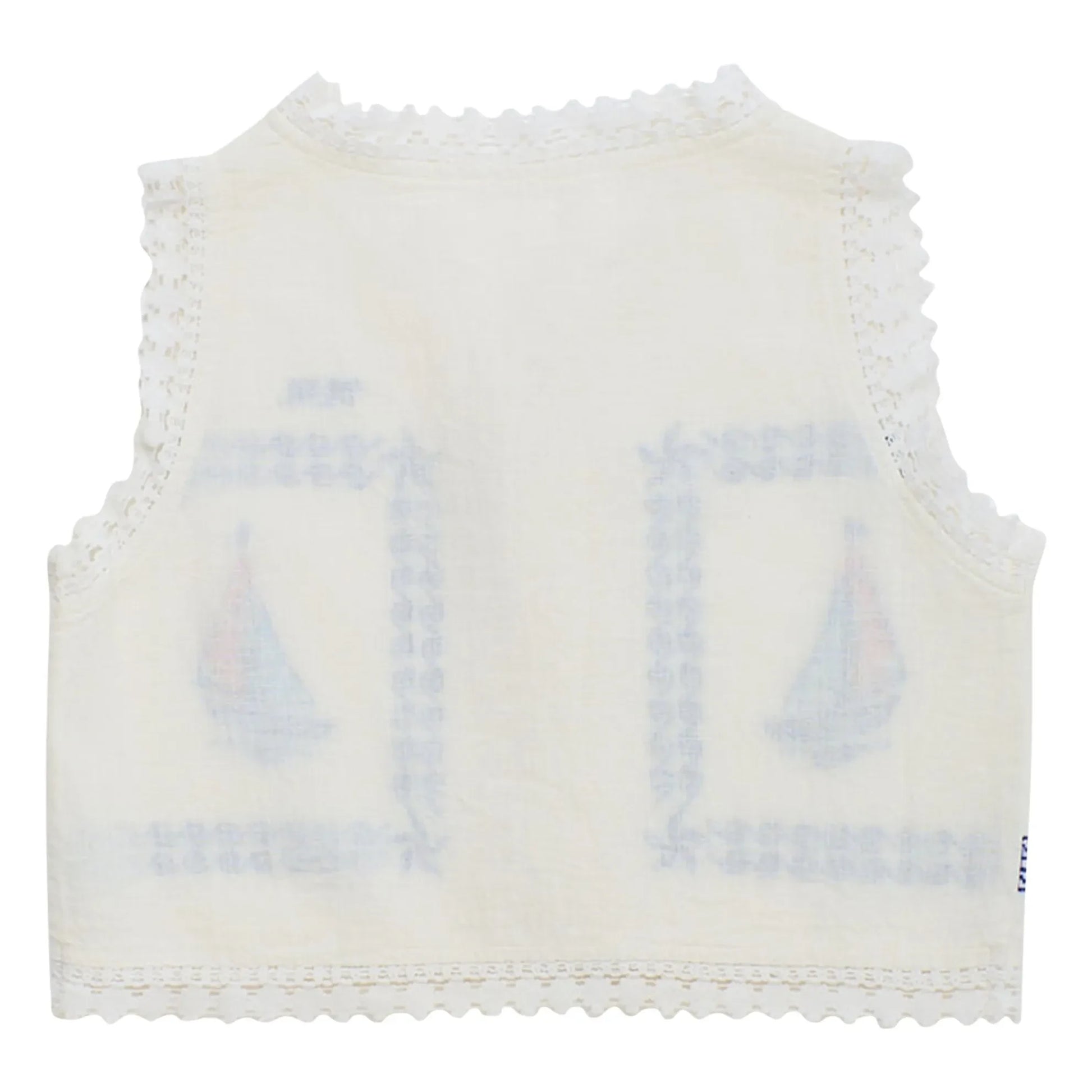 Maison Mangostan - Voiles Embroidered Vest | White