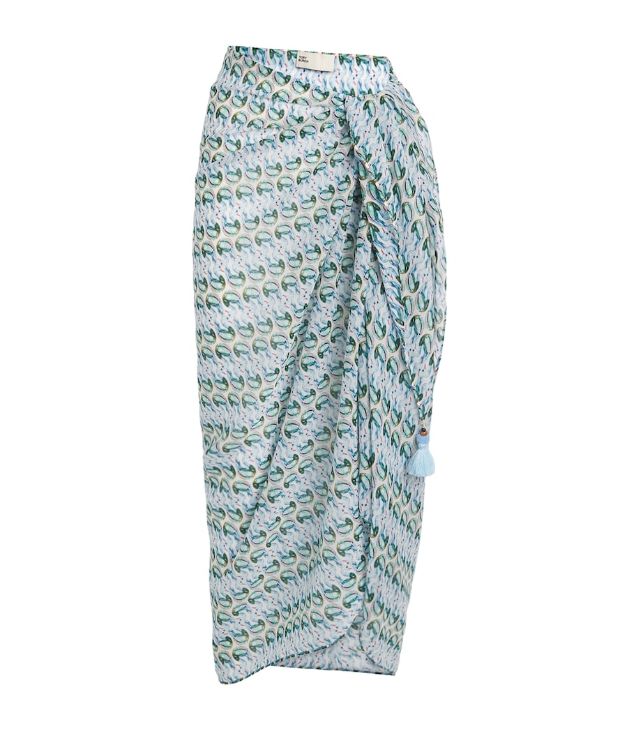 Multi Silk-Cotton Duck Print Pareo