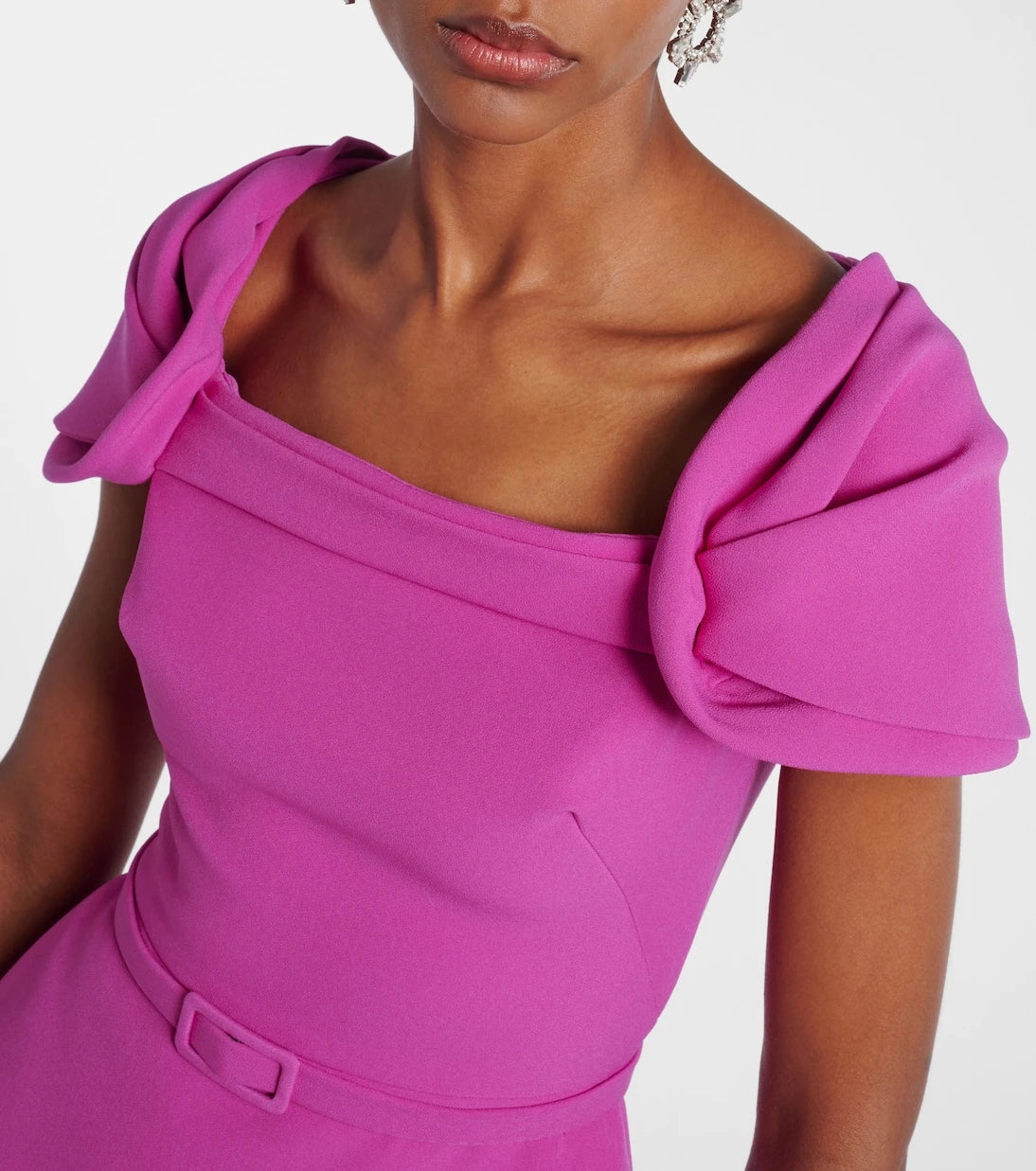 Safiyaa - Belted peplum midi dress