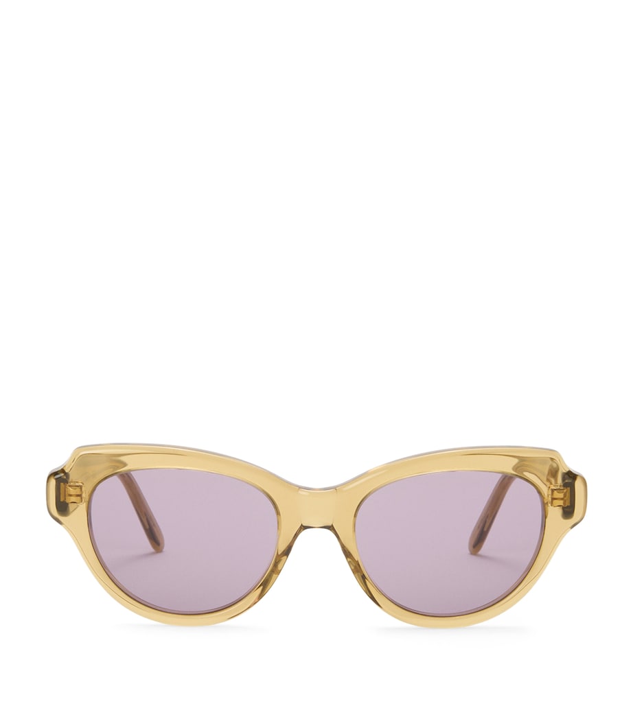 Acetate Swan Slim Sunglasses TRANSPARENT OLIVE