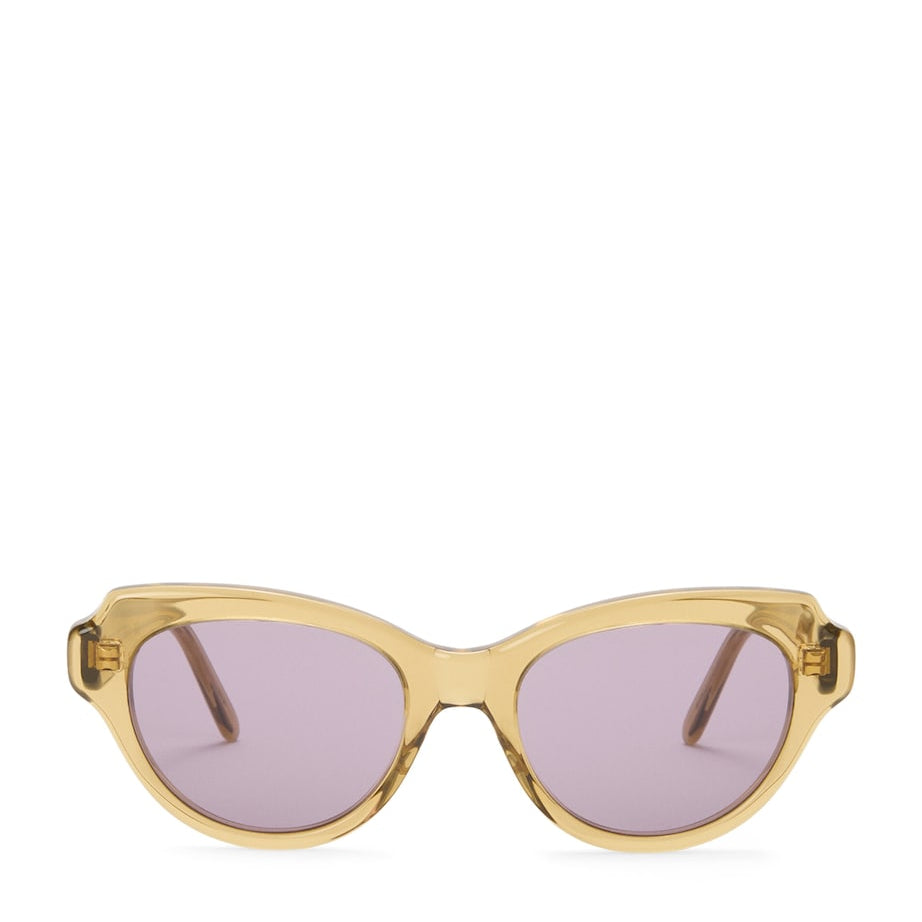 Acetate Swan Slim Sunglasses TRANSPARENT OLIVE
