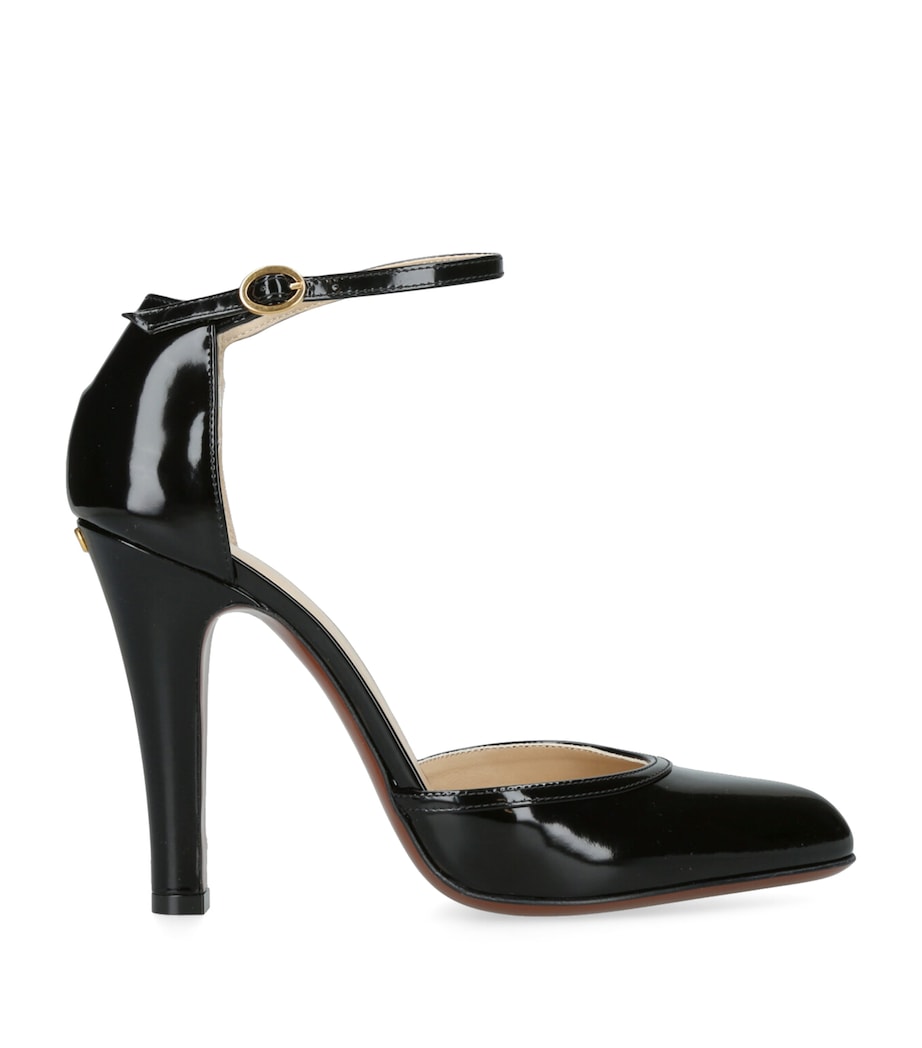 Valentino Garavani Black Patent Leather Hi Dolly Heeled Pumps 100