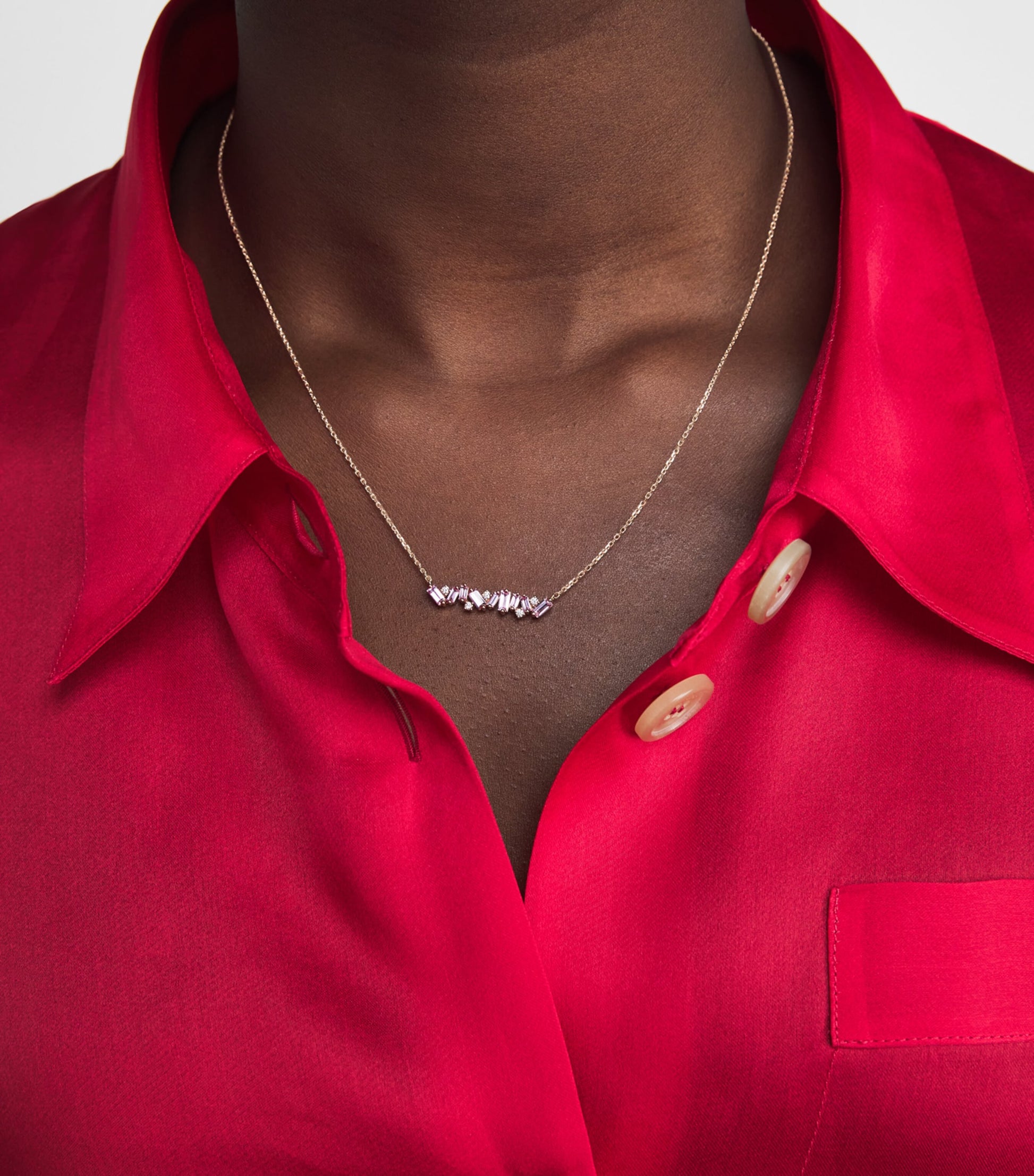 Yellow Gold, Diamond and Sapphire Frenzy Necklace 18K RG/P