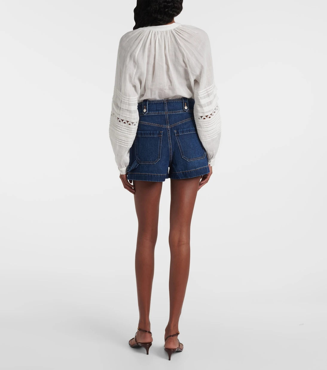 Veronica Beard - Jaffee pleated high-rise denim shorts