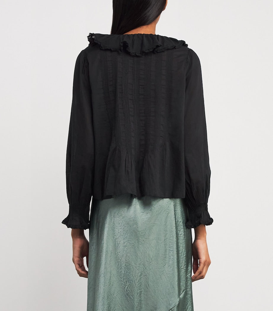 Ruffled Hardy Blouse BLACK