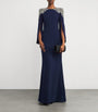 Jenny Packham Black Embellished-Neck Nile Gown