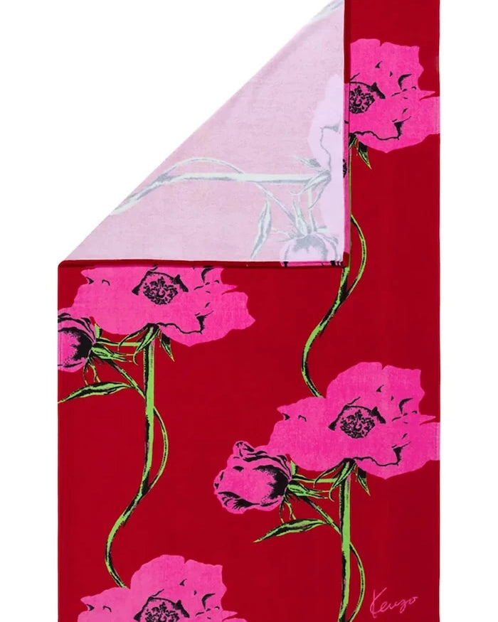 Памучна плажна кърпа Kenzo KPOP Rouge 100 x 170 cm