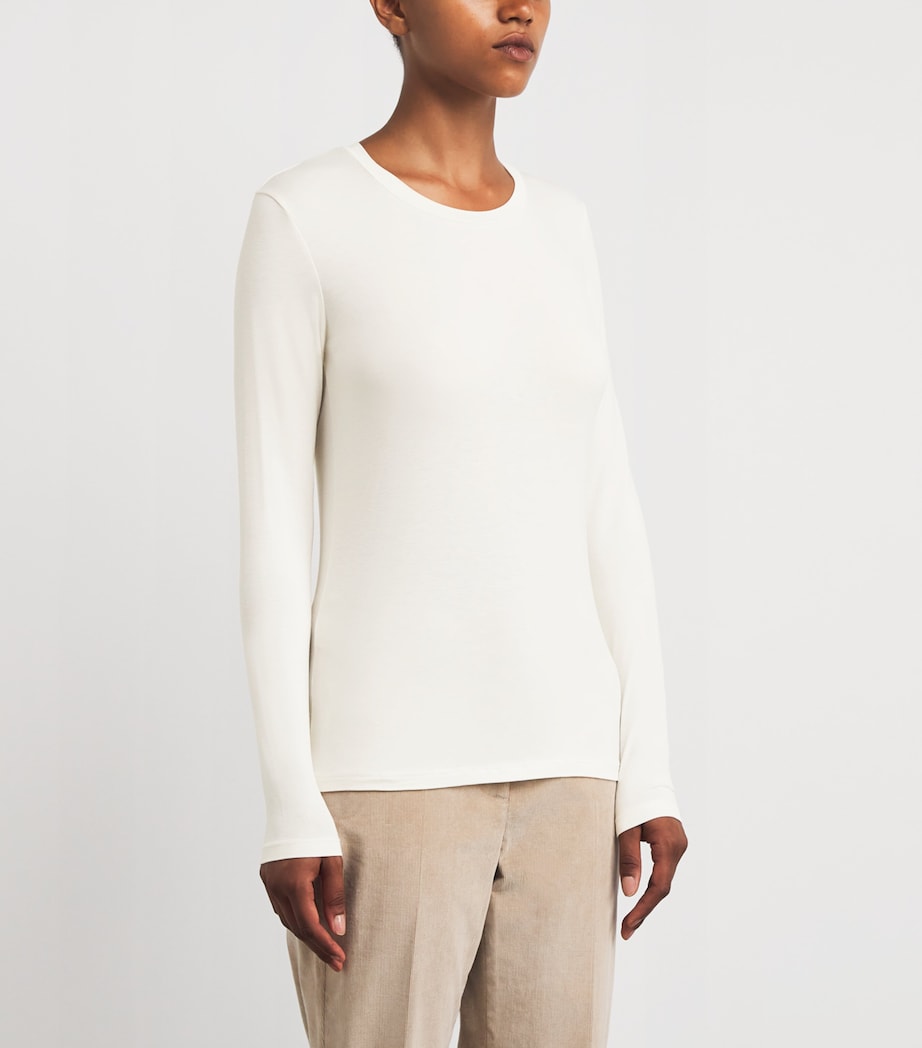 Weekend Max Mara White Crew-Neck Long-Sleeve Top
