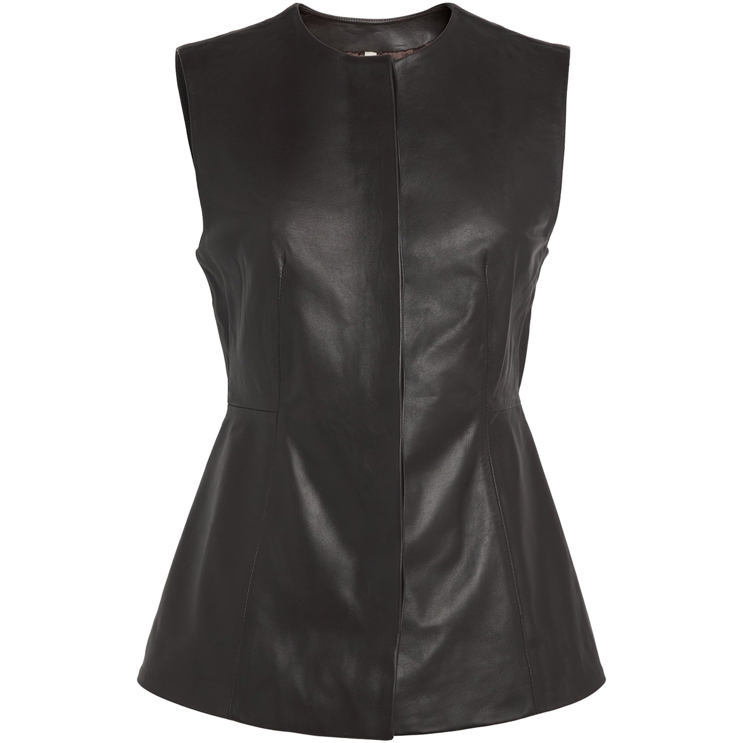 Lauren Manoogian Brown Leather Bodice Top