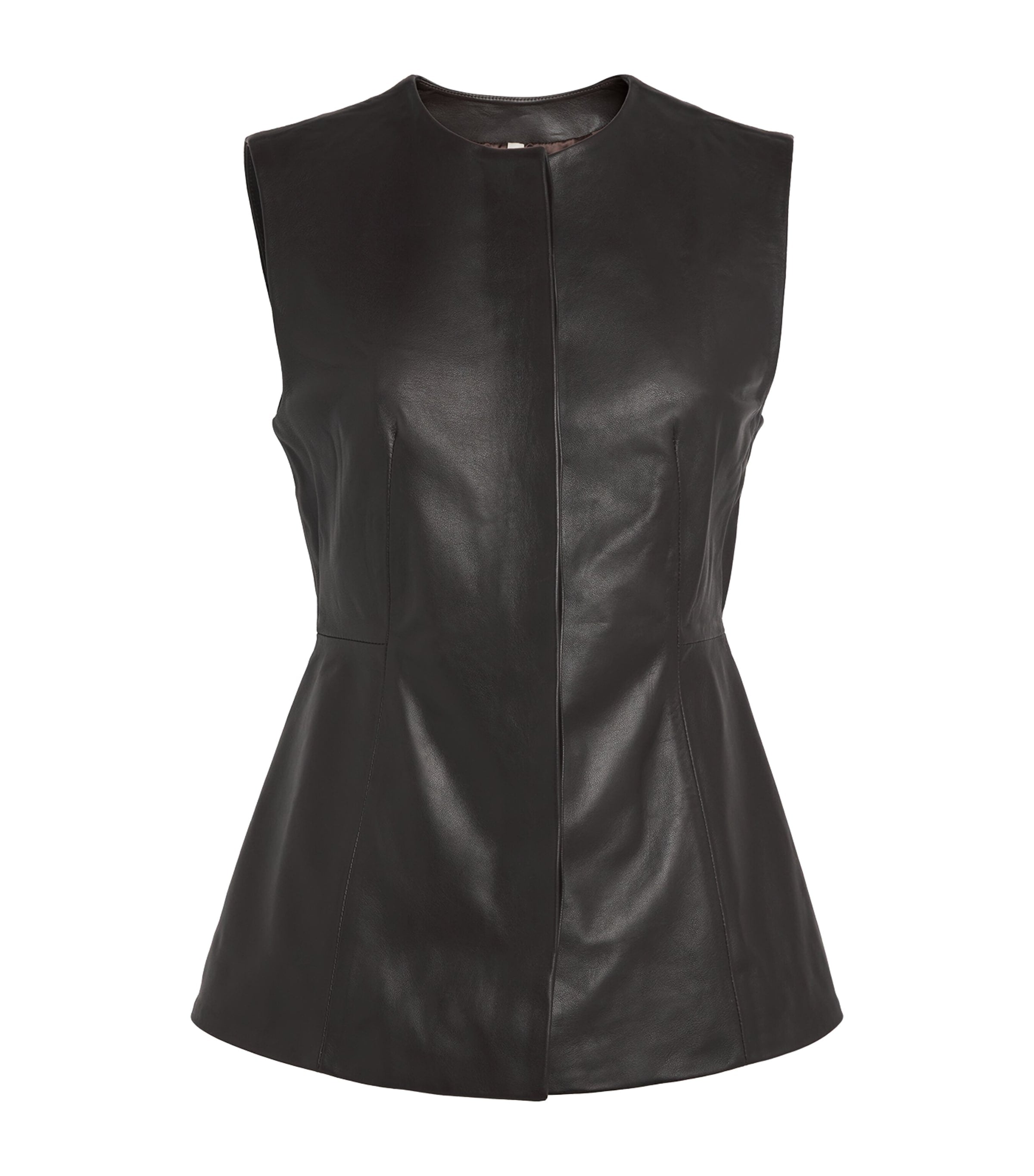 Lauren Manoogian Brown Leather Bodice Top