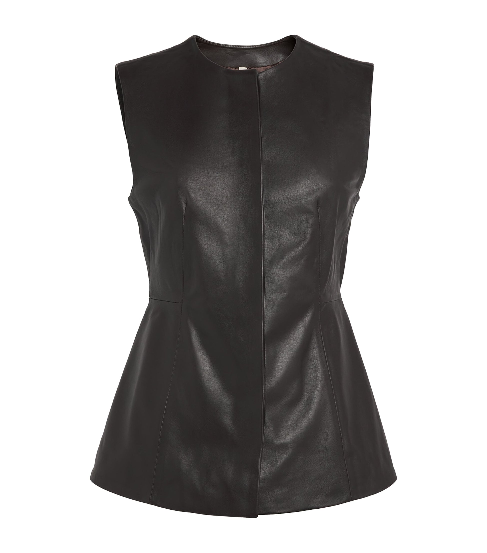 Lauren Manoogian Brown Leather Bodice Top