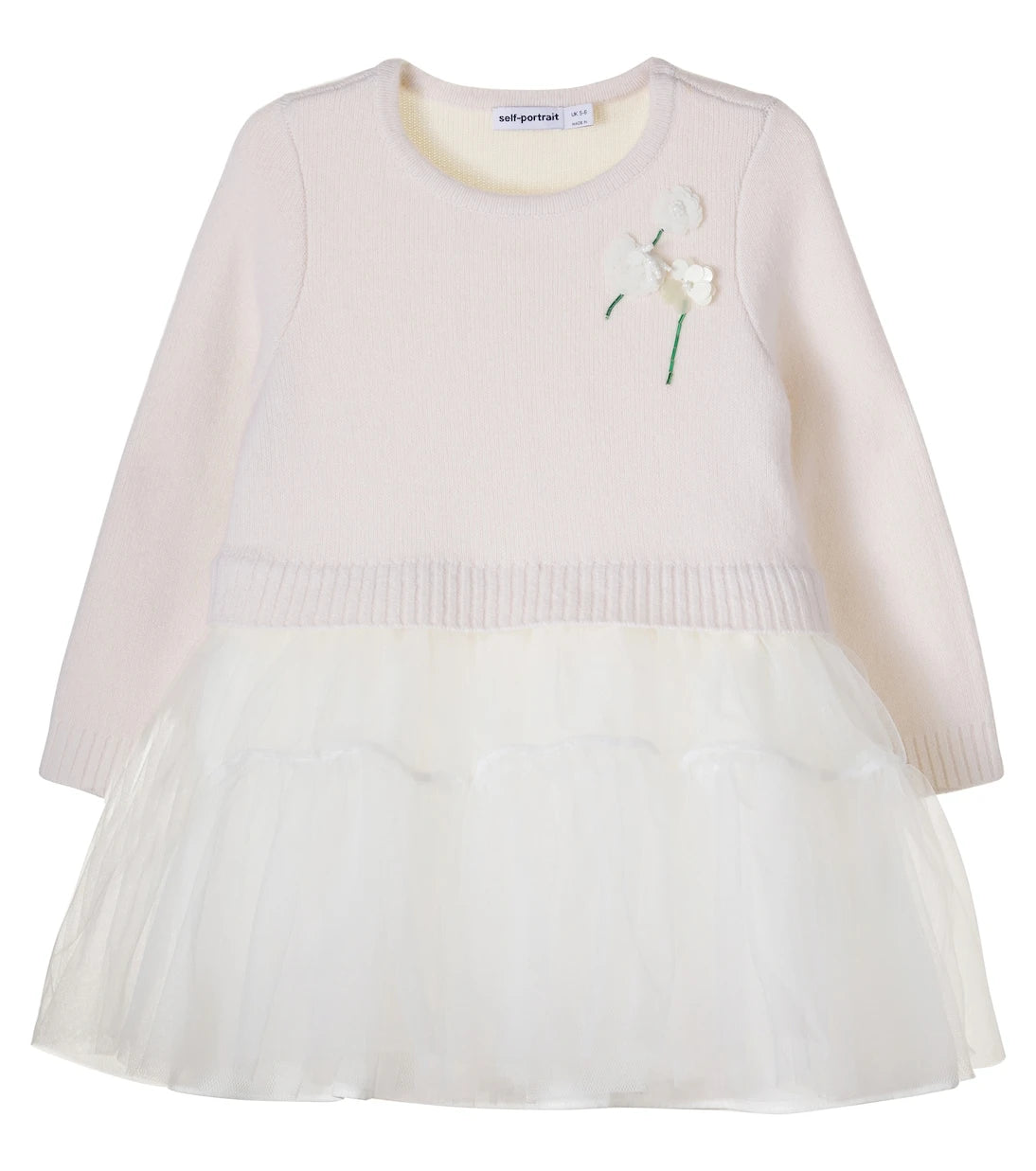 Self-Portrait Kids - Knitted tulle dress