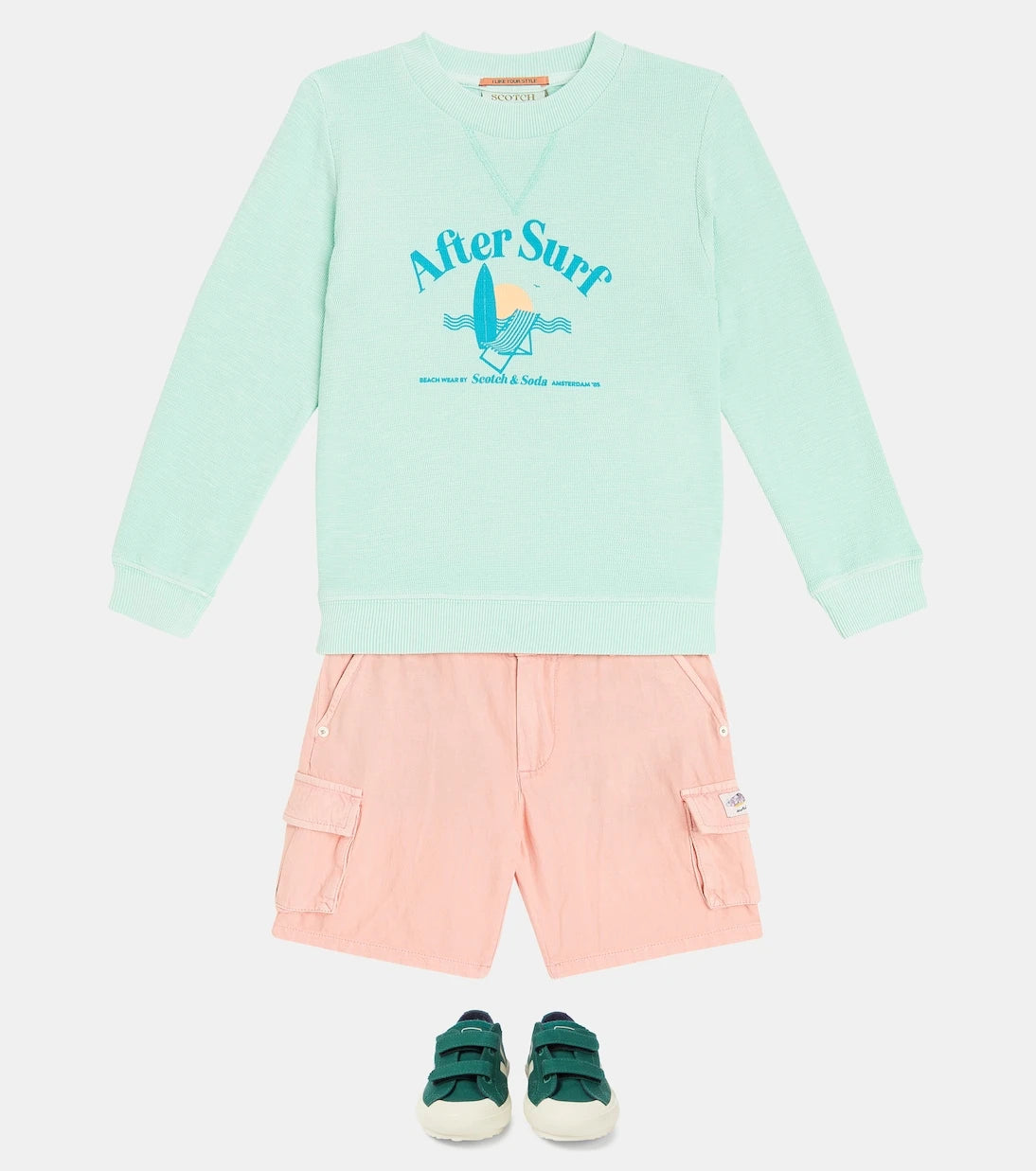 Scotch & Soda Kids - Cotton and linen cargo shorts