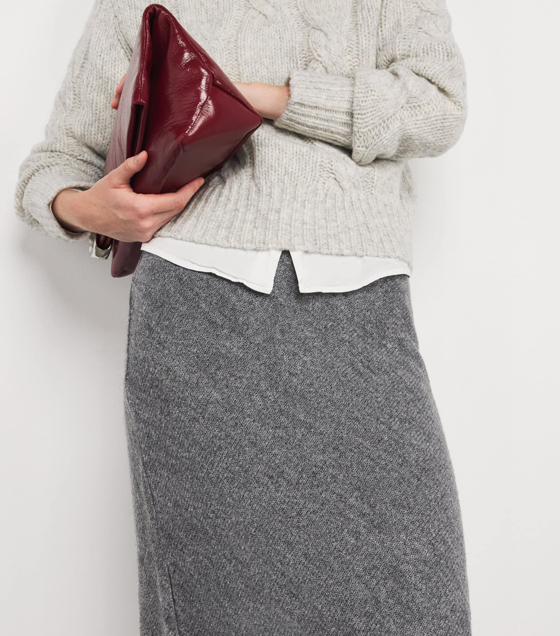 MAX&Co. Grey Jersey Midi Skirt