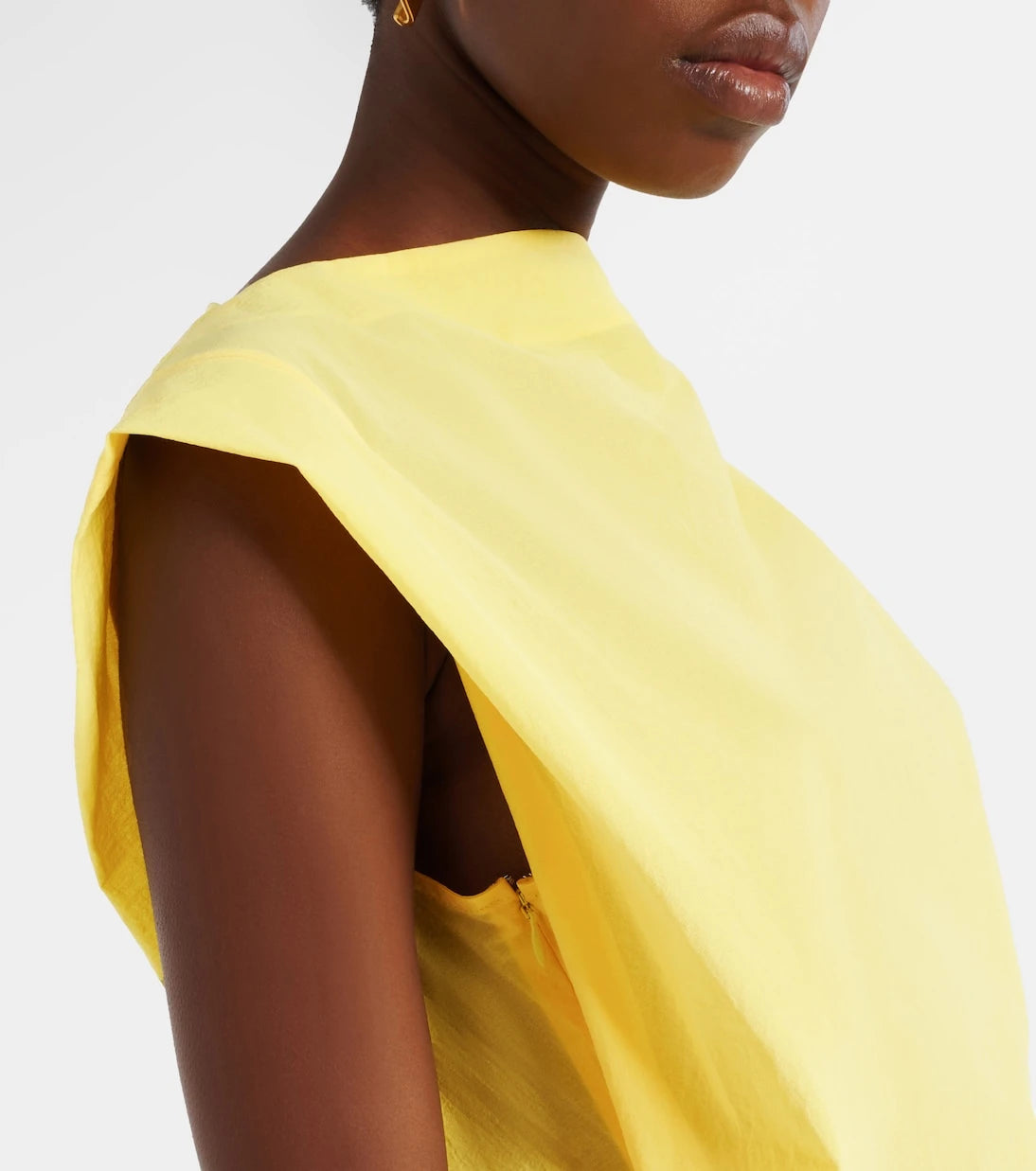 Jacquemus - فستان ميدي دراب من البوبلين المخلوط بالقطن