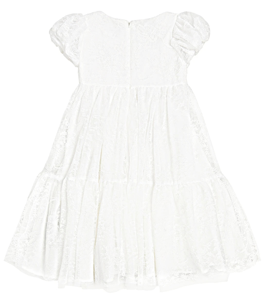 Monnalisa - Embellished puff-sleeve dress