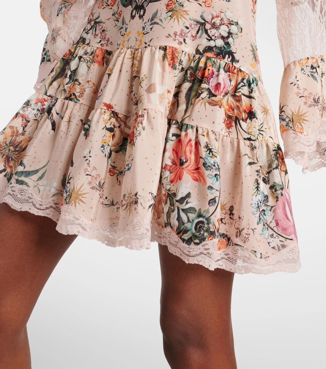 Camilla - Embellished floral silk crêpe minidress
