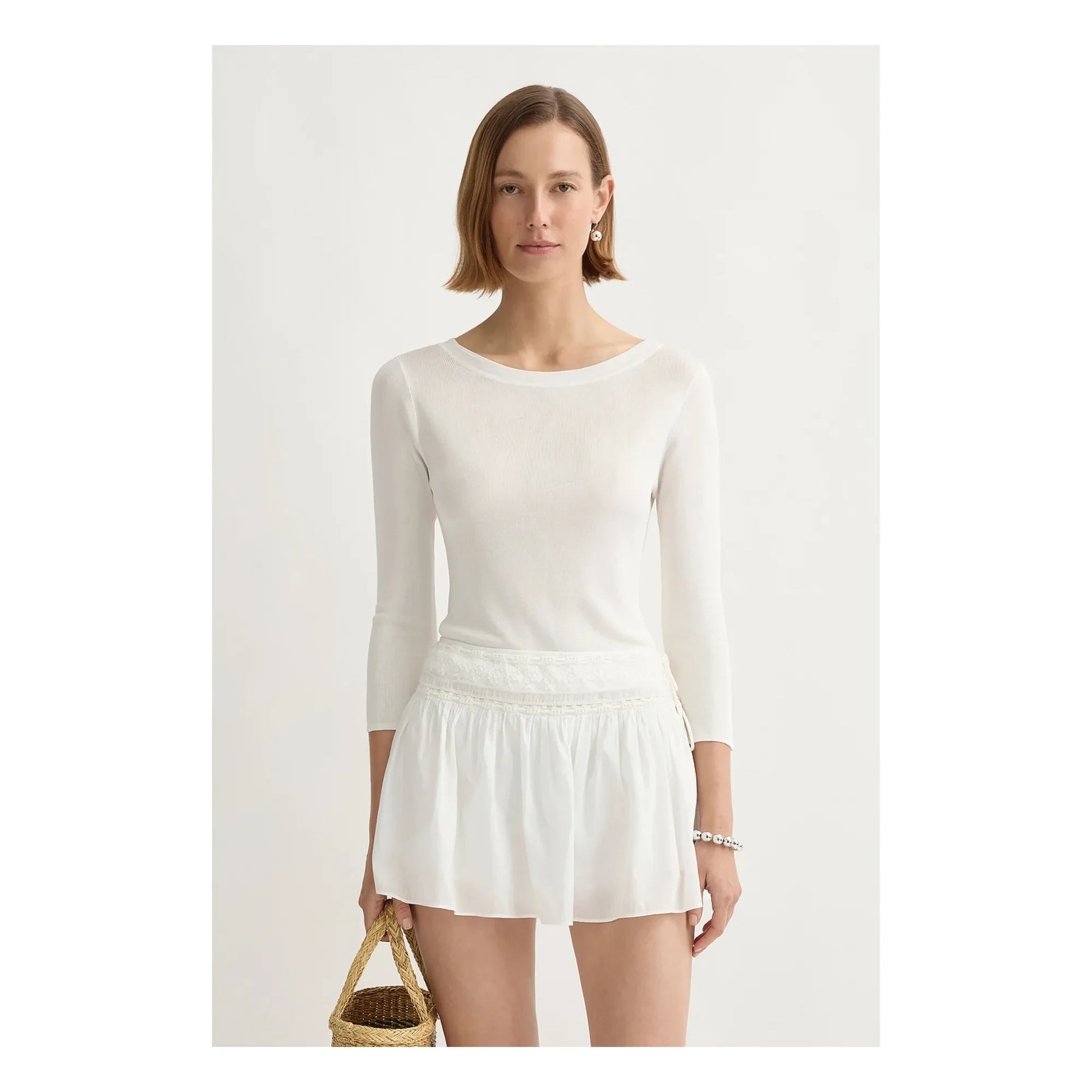 Posse - Danielle Cotton Short Skirt | White