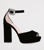 Velvet Platform Sandals 120