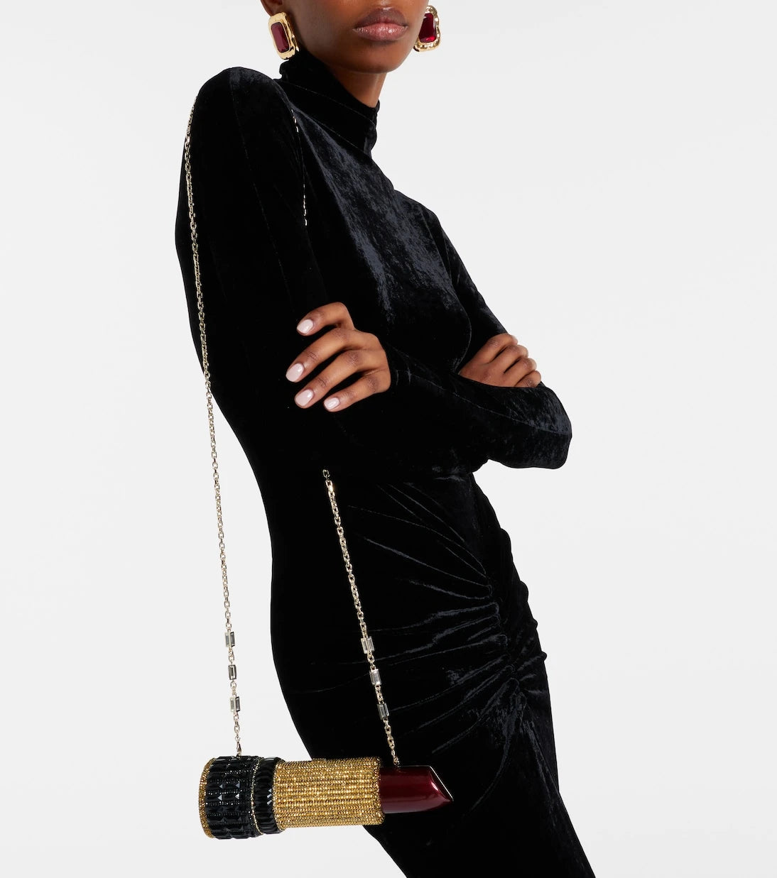 Judith Leiber Couture - Lipstick Burgundy Glitter clutch