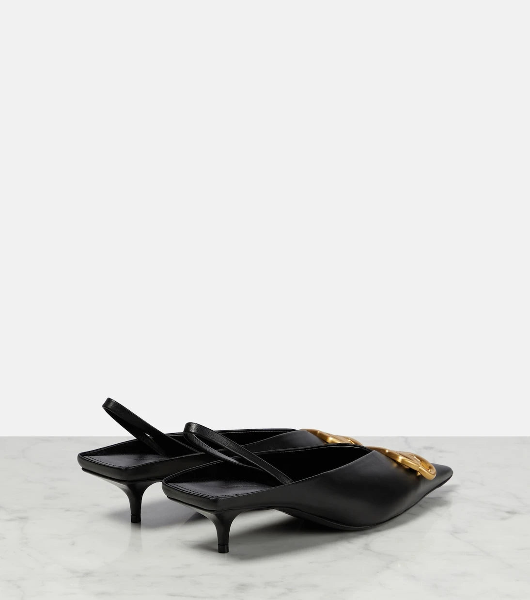 Balenciaga - Square Knife BB slingback mules