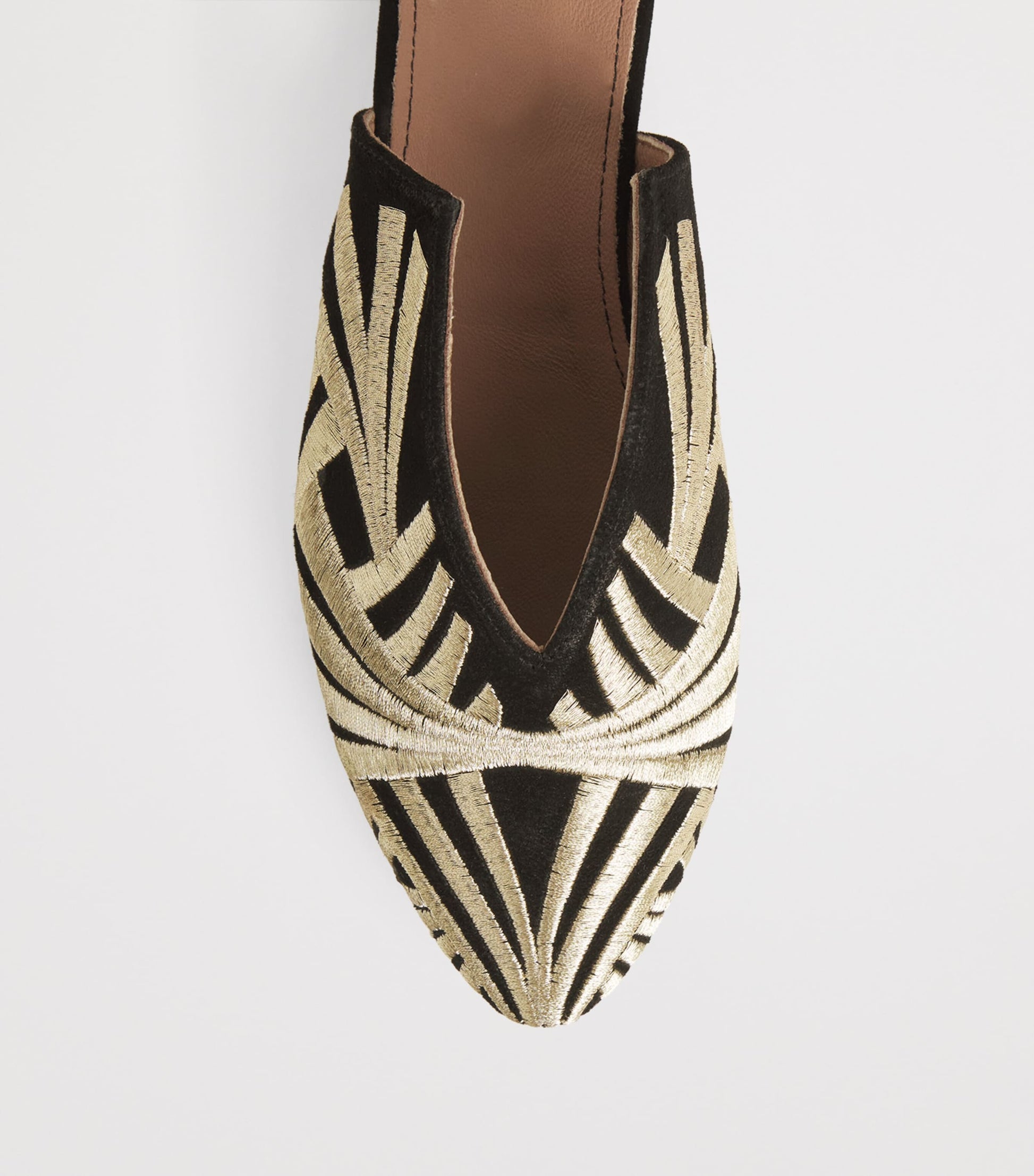 RAMLA Multi Suede Embroidered Palazzo Signoria Mules