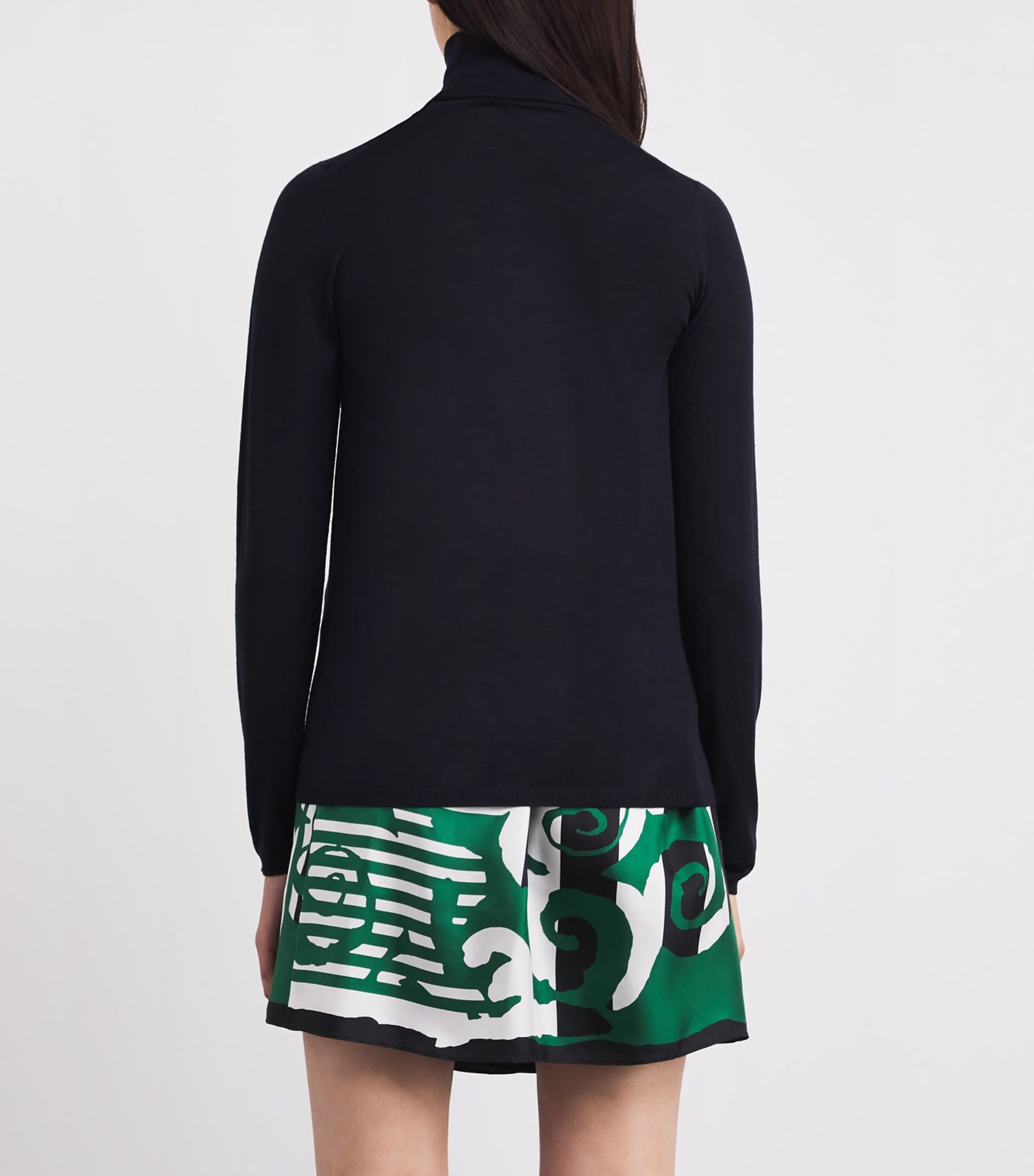 Max Mara Blue Virgin Wool Roll-Neck Sweater