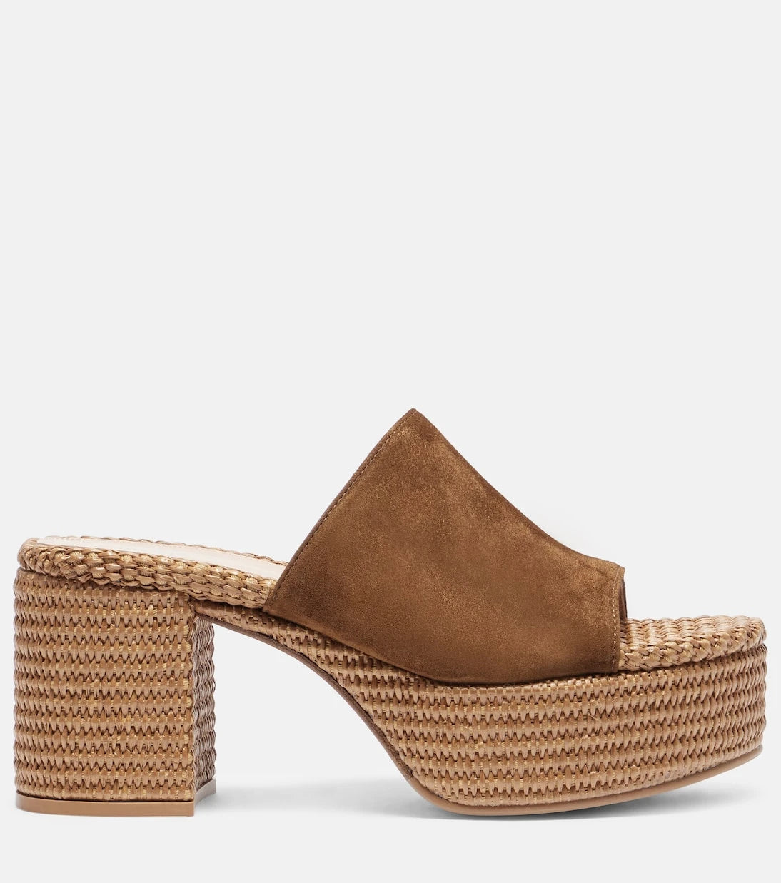 Gianvito Rossi - Suede platform espadrille mules